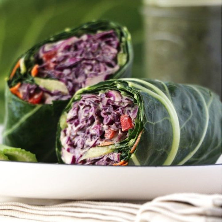 Pure Juice Cafe's Thai collard wrap