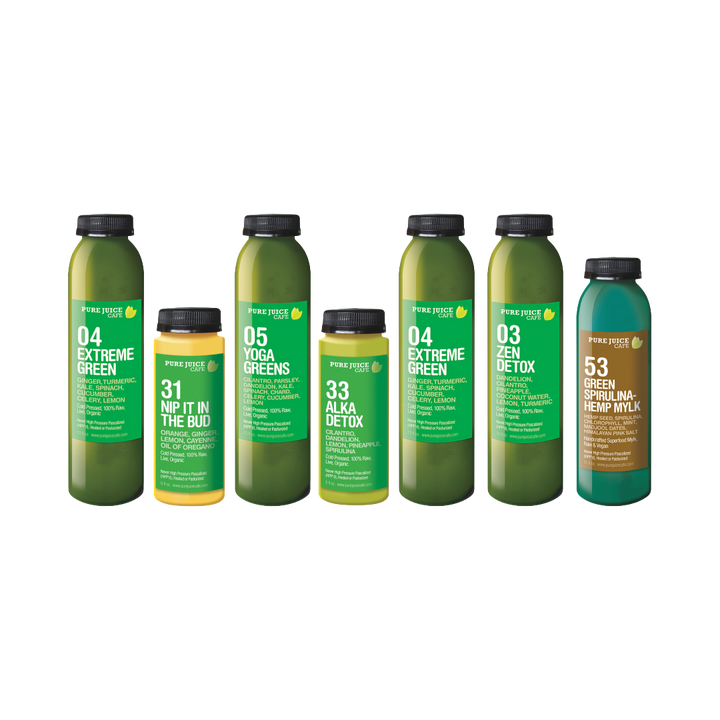 Pure Juice Cafe's Pure Evergreen Cleanse Juices