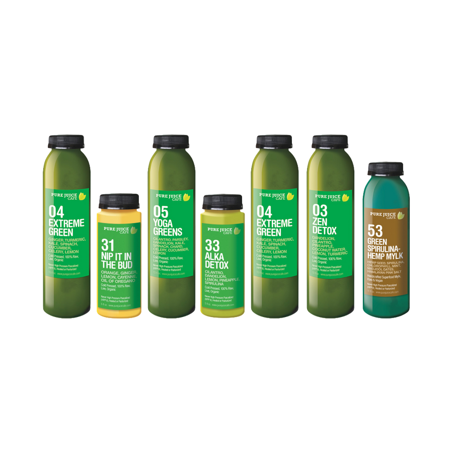 Pure Juice Cafe's Pure Evergreen Cleanse Juices